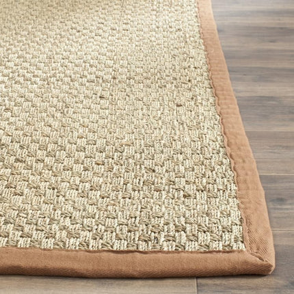 Safavieh Natural Fiber Indoor Woven Rectangle Area Rug, Natural Fiber Collection, NF114, in Natural / Brown, 91 X 152 cm for Living Room, Bedroom or Any Indoor Space