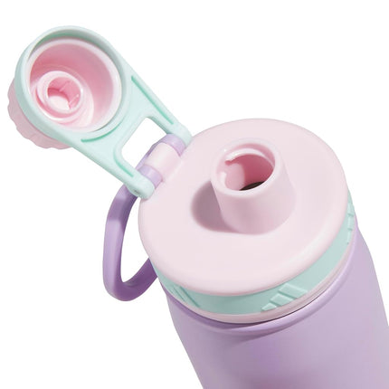 adidas Metal Water Bottle 600 mL, Powder Plum Purple/Clear Pink/Semi Flash Aqua Blue/M, 600 ML