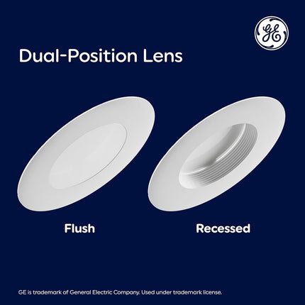 GE Reveal HD+ RS4 LED Recessed or Flush Downlight Fixture, 50 Watt Replacement, 4in
