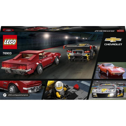 LEGO 76903 Speed Champions Chevrolet Corvette C8.R Race Car and 1969 CC Racing Model, Toy Cars Building Kit for Kids 8 plus Years Old, 2 Sports Models
