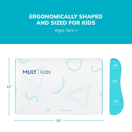 MLILY Memory Foam Kids Pillows Adjustable Cooling Bed Pillow Neck Pillows for Sleeping Sandwich Pillow CertiPUR-US, Suitable for Kids Boy Girl - Perfect for Bed Set, Travel