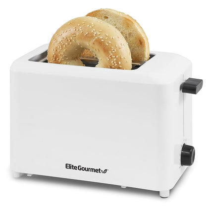 Tostadora de tacto frío Elite Gourmet ECT-1027#, 7 ajustes de tostado, funciones de cancelación, bandeja recogemigas deslizable, ranuras extra anchas de 1.5" para bagels, gofres, panes especiales, hojaldre, aperitivos, blanco