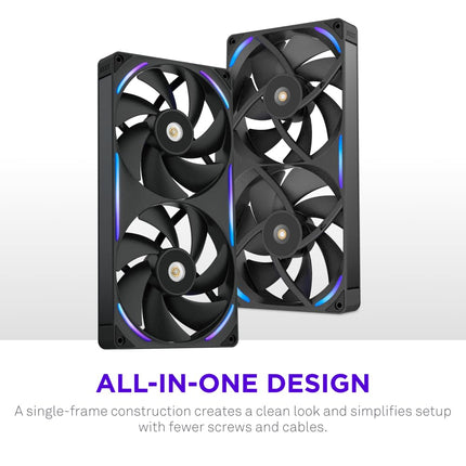 NZXT F280X - 280mm Single-Frame PWM RGB Performance Fan - Black
