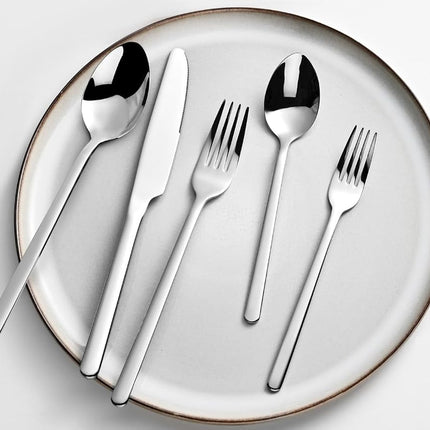 Kingstone Silverware Set, 20 Piece Flatware Cutlery Set for 4, 18/10 Stainless Steel Silverware Mirror Polished Dishwasher Safe for Home, Restaurant, Wedding, Party