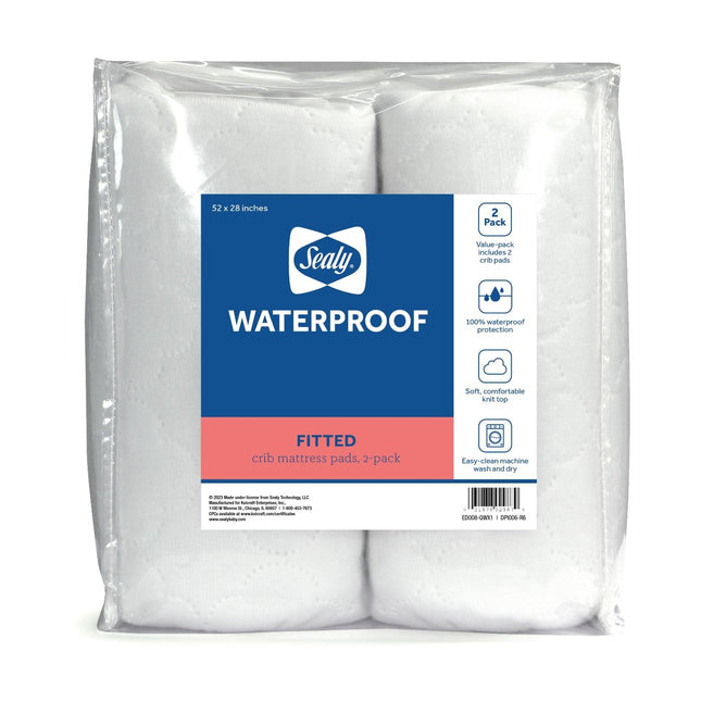 Sealy Waterproof Fitted Crib/Toddler Mattress Pad 