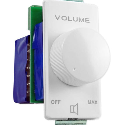 Rockville VOL7035 35W 70V Wall Volume Control, 1-Gang, White, Mono Audio, Easy Install, Dust-Protected, for Commercial Audio Systems