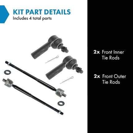 Steering Tie Rod End Inner Outer LH RH Set of 4 for Scion XA XB Toyota Echo