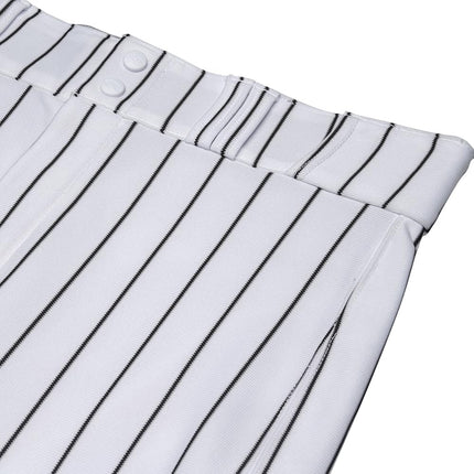 Champro Men's Triple Crown 2.0 Tapered Bottom Baseball Pants with Pinstripes, White, Black, Medium