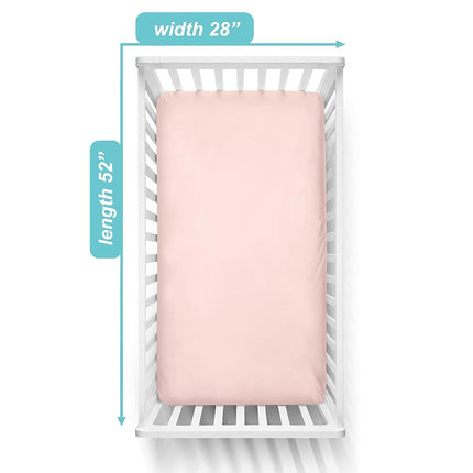 American Baby Company Fitted Crib Sheet 28" x 52", Soft Breathable Neutral Cotton Jersey Sheet, Blush, for Boys and Girls, Fits Crib and Toddler Bed mattresses