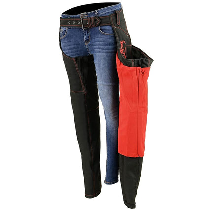 Chaps para Motocicleta de Piel Textil para Mujer Milwaukee con Bordado Tribal | SH1182-3X-Small