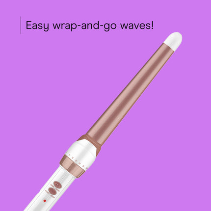 Conair Double Ceramic 1 1/4-inch to 3/4-inch Curling Wand, Tapered wand produces beachy waves