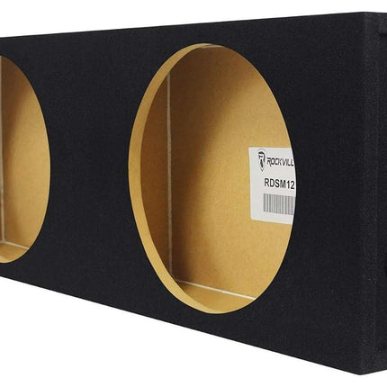 Rockville RDSM12 Dual 12" Shallow Mount 0.56 Cu Ft Car Sub Enclosure