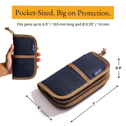 LOCHBY Quattro | Slim & Elegant Pencil Case | Durable Waxed Canvas Lightly Padded for Fountain Pen & Mechanical Pencil | Compact Design Holds 4 Pens | for Everyday Use, Travel & Creative Artists