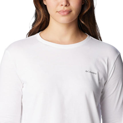 Columbia Women's North Cascades Long Sleeve Tee, White/Gem Columbia, Talla XS