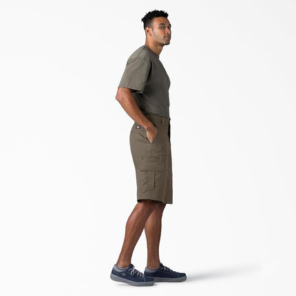 Dickies Mens Flex Relaxed Fit Cargo Shorts, Mushroom, 36 Regular