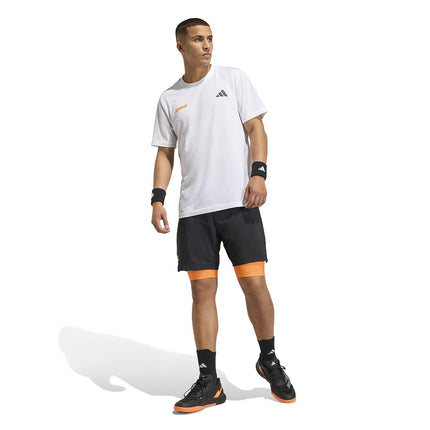 adidas Men's Club Tennis Climacool 2IN1 Shorts, Black/Pure Orange, XS