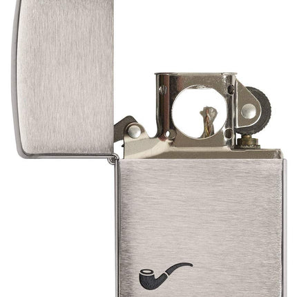 Zippo Adult-Unisex 200PL Brushed Chrome Pipe Windproof Lighter