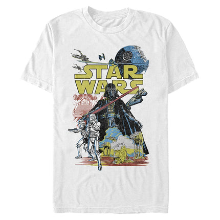 Star Wars Men's Rebel Classic T-Shirt, White, Larg