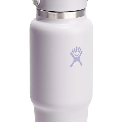 Hydro Flask Travel Water Bottle - Insulated Stainless Steel - Wide Straw Lid, Non Spill, Leakproof in 32 Oz Cloud Pink