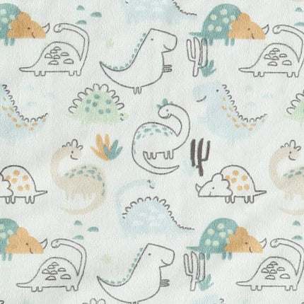 CREVENT 2Pcs 30''X40'' Cute Cozy Fluffy Warm Baby Blankets for Infants Toddlers' Bedding Crib Cot Stroller - Grey Cloud + Minky Dinosaur