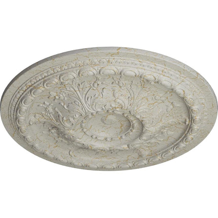 Ekena Millwork CM38OSPCC 38 3/8"OD x 2 7/8"P Oslo Ceiling Medallion (Fits Canopies up to 7 5/8"), Hand-Painted Pot of Cream Crackle