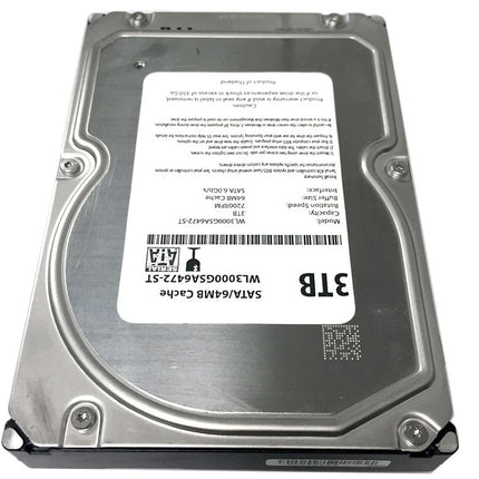 Disco duro de escritorio WL de 3 TB 7200 RPM 64 MB de caché SATA 6.0 Gb/s de 3,5" (para servidor, RAID, NAS, DVR, PC de escritorio) con 1 año de garantía