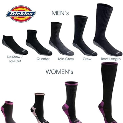 Dickies Men's Multi-Pack Dri-tech Moisture Control Crew Socks Casual, White (6 Pairs), Medium (Pack of 6)