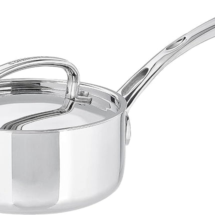 CUISINART FCT19-14 French Classic Tri-Ply Stainless 1-Quart Saucepan with Cover, Silver