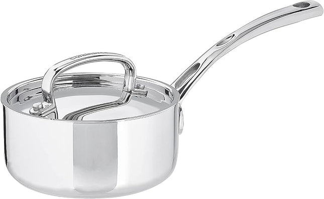 CUISINART FCT19-14 French Classic Tri-Ply Stainless 1-Quart Saucepan with Cover, Silver