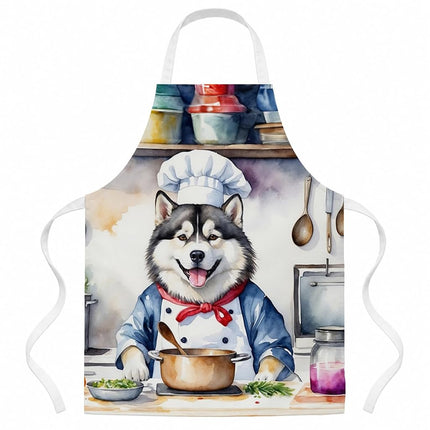 Caroline's Treasures Alaskan Malamute The Chef Apron Cooking Kitchen Server Baking Crafts Gardening for Adult Women Men, Unisex, Large, Multicolor