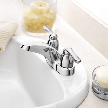 Moen 4925 Chateau Two-Handle Low Arc Bathroom Faucet, Chrome