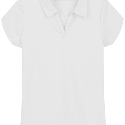 Nautica Girls' Big Short Sleeve Performance Polo, 