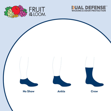 Fruit of the Loom Calcetines tobilleros acolchados Dual Defense para niños, paquete de 10, color blanco, talla de calzado para niños: 6-7.5