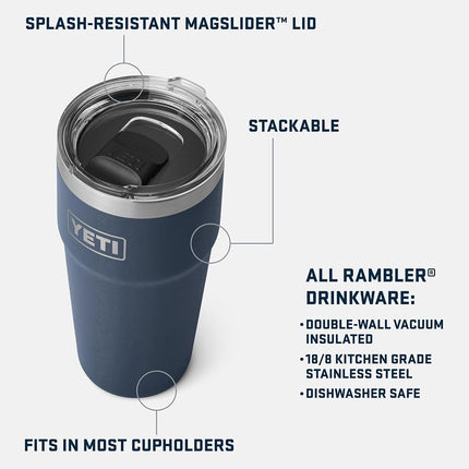 YETI Rambler 20 oz Stackable Tumbler, Stainless Steel, Vacuum Insulated with MagSlider Lid, Beekeeper
