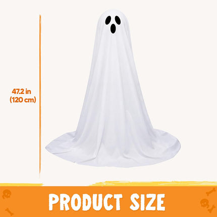 JOYIN 2 Pack 50'' Halloween Decorations Outdoor Light Up Ghost, Standing Ghost Halloween Decor with Warm String Light for Yard Porch Lawn Garden Party Supplies