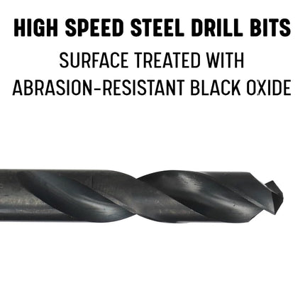 Drill America DWDST Series High-Speed Steel Screw Machine Length Drill Bit, Black Oxide Finish, Round Shank, Spiral Flute, 135 Degrees Split Point, 1-1/32" Size, Pack of 1