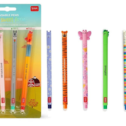 LEGAMI Set of 10 Erasable Gel Pens Farm Set + Hipp