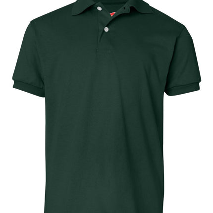 Hanes Boys' Short Sleeve Eco Smart Jersey Polo, De