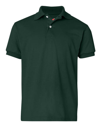 Hanes Boys' Short Sleeve Eco Smart Jersey Polo, De