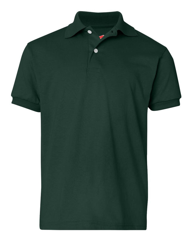 Hanes Boys' Short Sleeve Eco Smart Jersey Polo, De