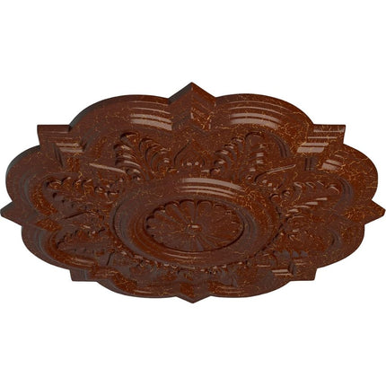 Ekena Millwork CM20DRBMC Deria Ceiling Medallion, Burnished Mahogany Crackle