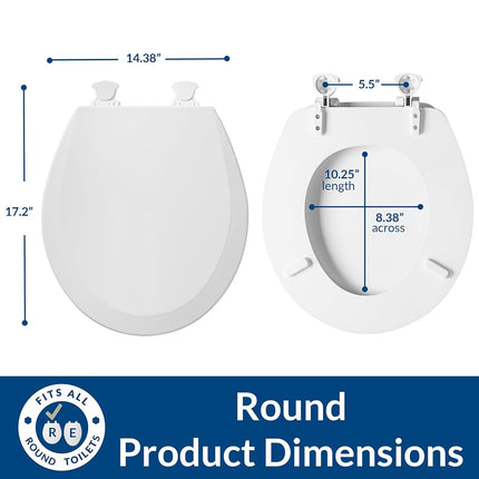Bemis 500EC 464 Toilet Seat with Easy Clean & Change Hinges, Round, Durable Enameled Wood, Dresden Blue )