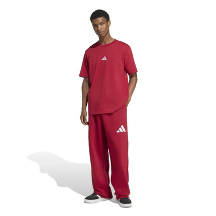 Adidas Mens Essentials Small Logo Single Jersey T-Shirt, Maroon/White, XS