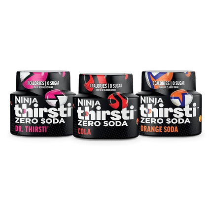 Ninja Thirsti Water Drops Flavored Drops, ZERO SODA Variety Pack, Classic Soda Flavors, Sparkling or Still, Zero Calories, Zero Sugar, Makes 17, 12 Ounce Drinks, 3 Pack, WCFV8
