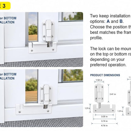 House Guard Sliding Glass Door Locks Upgraded Version Complete Footlock Kit Suitable for Sliding Doors and Windows 100,000 Times of Lock Body Opening and Closing Detection(White)