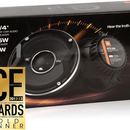 JBL Car GTO 609C 6.5 Inch 2-Way Component Speaker System Including x2 Midrange Speakers and x2 Tweeters - Black