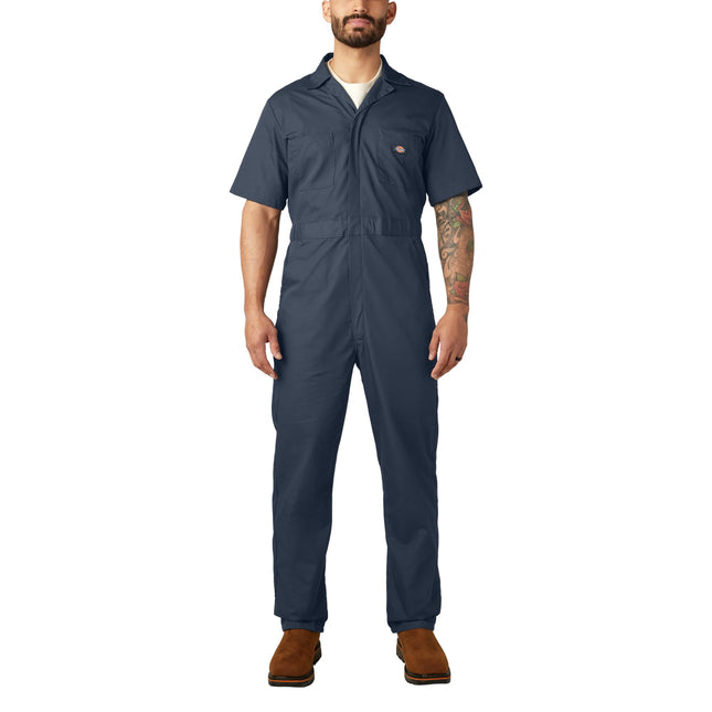 Dickies Mens Short Sleeve Coveralls, Dark Navy, L 