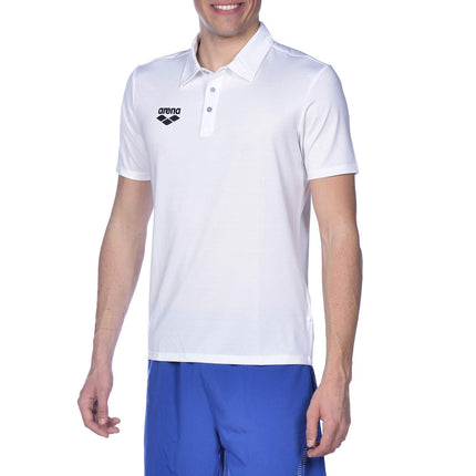 ARENA Unisex's Team Line Short Sleeve Tech Polo Shirt for Men and Women, White, XS