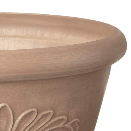 Arcadia Garden Products PSW TA20TP Plastic/Stone/Wood Composite Bulb Pan – No Drainage Hole (Drillable), 8"x3", Taupe