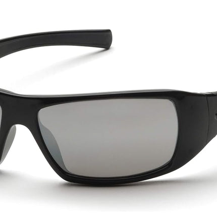 Pyramex Goliath Safety Eyewear, Black Frame, Silver Mirror Lens